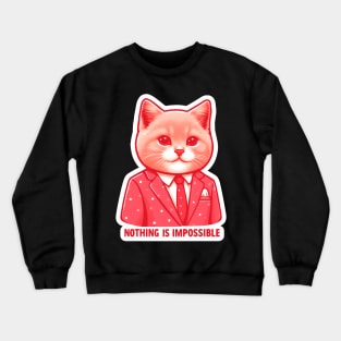 Nothing Is Impossible Cat Crewneck Sweatshirt